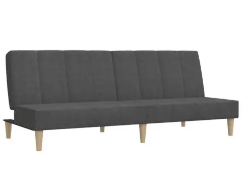 Canapea extensibilă cu 2 locuri, gri închis, textil - 2/5