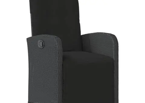 Set mobilier de grădină cu perne, 7 piese, negru, poliratan - 3/5