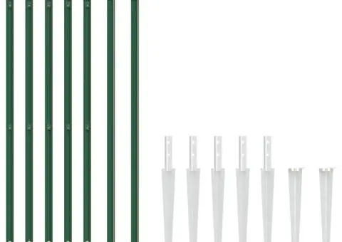 Gard plasă de sârmă cu țăruși de fixare, verde, 1x10 m - 3/5