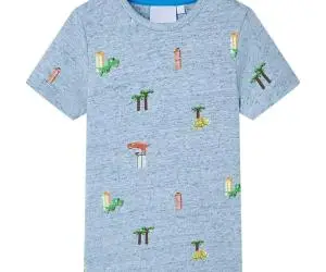 Tricou pentru copii, albastru melanj, 128
