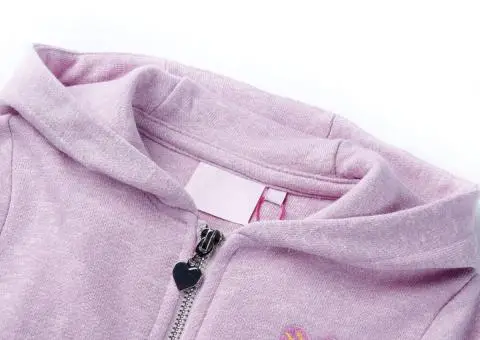 Hanorac cu glugă pentru copii, cu fermoar, combinație lila, 104 - 3/5