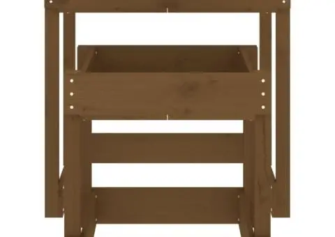 Mese pentru nisip, 2 buc., maro miere, lemn masiv de pin - 5/5