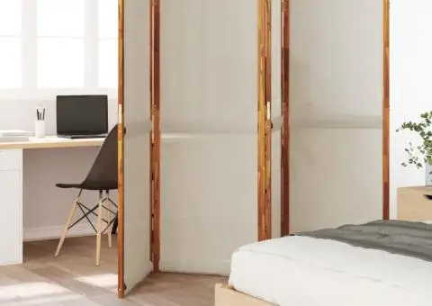 Paravan de cameră cu 4 panouri, gri deschis, 280x180 cm - 1/5