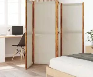 vidaXL Paravan de cameră cu 4 panouri, gri deschis, 280x180 cm