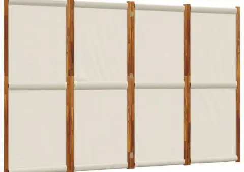 Paravan de cameră cu 4 panouri, gri deschis, 280x180 cm - 2/5