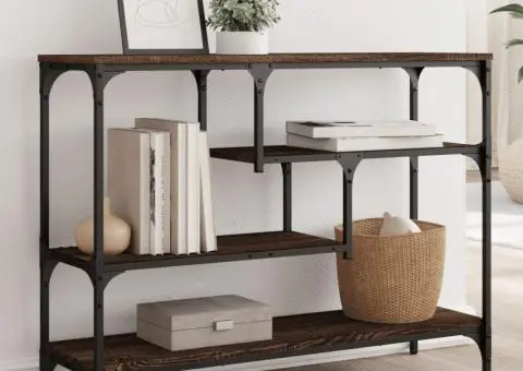 Măsuță consolă, stejar maro, 100x30x75 cm, lemn prelucrat - 1/5