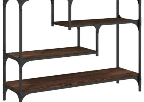 Măsuță consolă, stejar maro, 100x30x75 cm, lemn prelucrat - 2/5