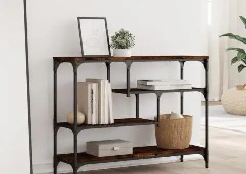 Măsuță consolă, stejar fumuriu, 100x30x75 cm, lemn prelucrat - 3/5