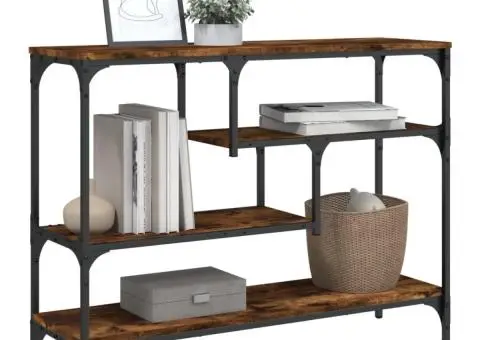 Măsuță consolă, stejar fumuriu, 100x30x75 cm, lemn prelucrat - 4/5