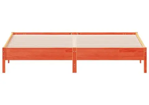 Cadru de pat fără saltea, maro ceruit 200x200 cm lemn masiv pin - 4/5