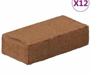 vidaXL Blocuri fibră de nucă cocos, 12 buc., 650 g/buc., 7,8 kg total