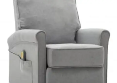 Fotoliu de masaj, gri deschis, material textil - 2/5