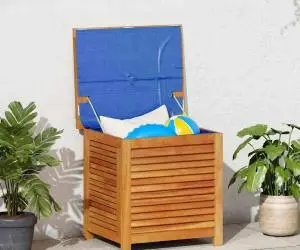 vidaXL Ladă depozitare grădină cu grilaj 60x50x56 cm lemn masiv acacia