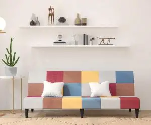 vidaXL Canapea extensibilă cu 2 locuri, material textil