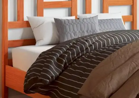 Tăblie de pat, maro ceruit, 180 cm, lemn masiv de pin - 1/5