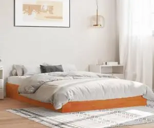 vidaXL Cadru pat fără saltea, maro ceruit, 120x200 cm, lemn masiv pin