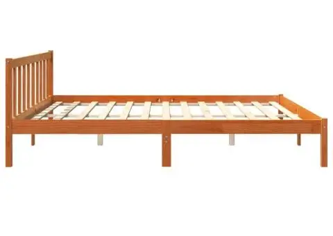 Cadru de pat fără saltea, maro ceruit 180x200 cm lemn masiv pin - 5/5