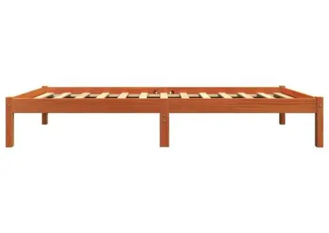 Cadru pat fără saltea, maro ceruit, 75x190 cm, lemn masiv pin - 5/5