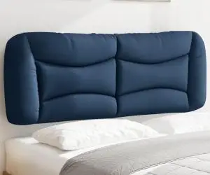 vidaXL Pernă pentru tăblie de pat, albastru, 120 cm, material textil