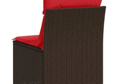 Canapea de grădină fără brațe cu perne, maro, din poliratan - 5/5