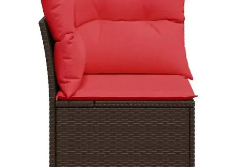 Canapea de grădină de colț cu perne, maro, din poliratan - 5/5