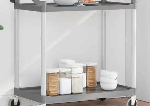 Cărucior cu 2 niveluri, gri, 99x50x97 cm, aluminiu - 1/5