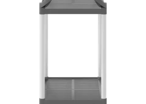 Cărucior cu 2 niveluri, gri, 99x50x97 cm, aluminiu - 5/5