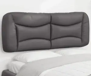 vidaXL Pernă pentru tăblie pat, gri, 140 cm, piele artificială