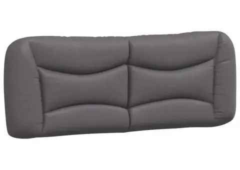 Pernă pentru tăblie pat, gri, 140 cm, piele artificială - 2/5