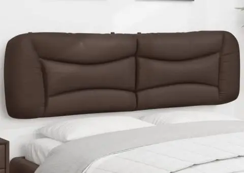 Pernă pentru tăblie pat, maro, 180 cm, piele artificială - 1/5
