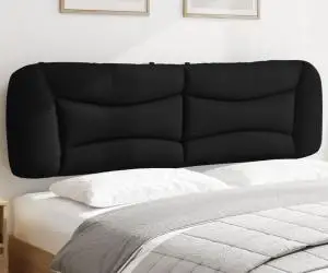 vidaXL Pernă pentru tăblie de pat, negru, 180 cm, material textil