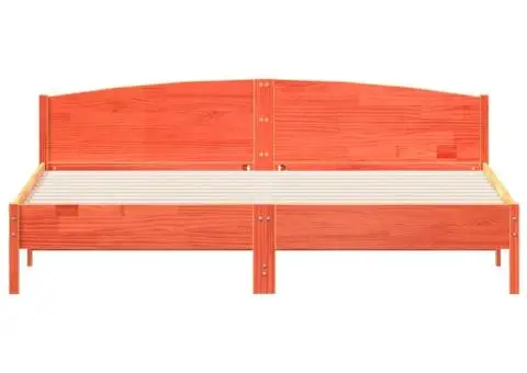 Cadru de pat fără saltea, maro ceruit 200x200 cm lemn masiv pin - 4/5