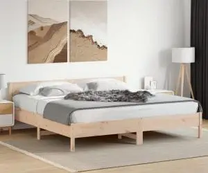 vidaXL Cadru de pat fără saltea, 200x200 cm, lemn masiv pin