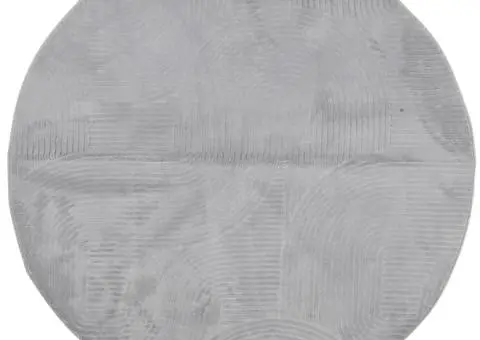 Covor "IZA" aspect scandinav, cu fire scurte, gri, Ø 100 cm - 2/5