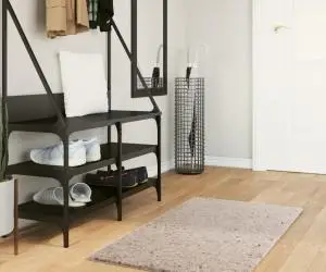 vidaXL Covor pufos "PAMPLONA" cu fire înalte, bej modern, 60x110 cm