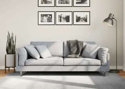 Covor "IZA" aspect scandinav, cu fire scurte, gri, 140x200 cm - 1/5