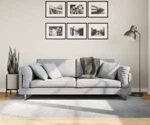 vidaXL Covor "IZA" aspect scandinav, cu fire scurte, gri, 140x200 cm