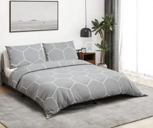 vidaXL Set cu husă de pilotă, gri, 155x220 cm, bumbac