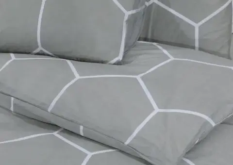 Set cu husă de pilotă, gri, 155x220 cm, bumbac - 5/5