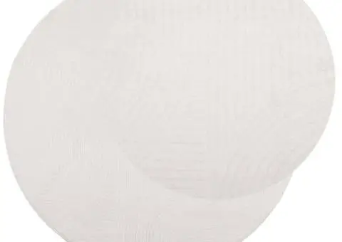 Covor "IZA" aspect scandinav, cu fire scurte, crem, Ø 120 cm - 3/5