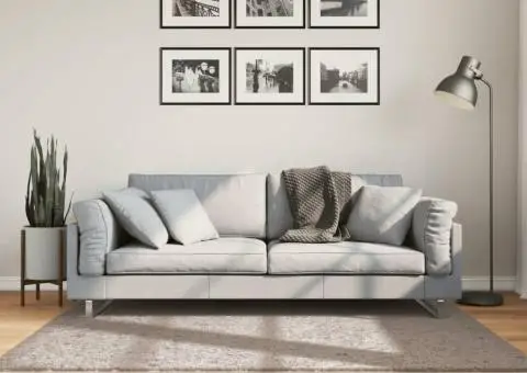 Covor pufos "PAMPLONA" cu fire înalte, bej modern, 120x170 cm - 1/5