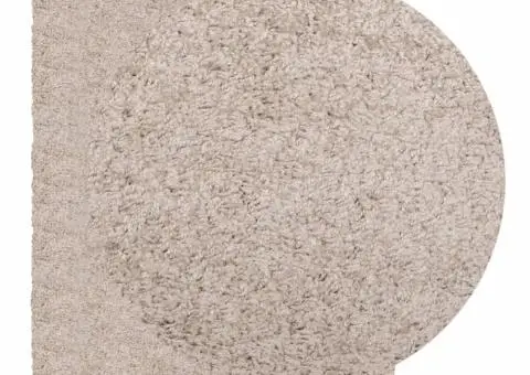 Covor pufos "PAMPLONA" cu fire înalte, bej modern, 120x170 cm - 3/5