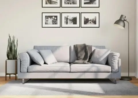 Covor "IZA" aspect scandinav, cu fire scurte, gri, 100x200 cm - 1/5