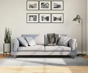 vidaXL Covor "IZA" aspect scandinav, cu fire scurte, gri, 100x200 cm