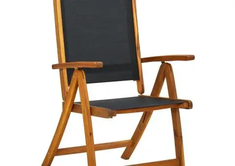 Scaune de grădină pliabile 4 buc. lemn masiv acacia & textilenă - 2/5