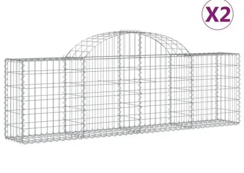 Coșuri gabion arcuite 2 buc, 200x30x60/80 cm, fier galvanizat - 2/5