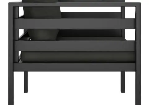 Canapele de o persoană, cu perne, 2 buc., antracit, aluminiu - 4/5