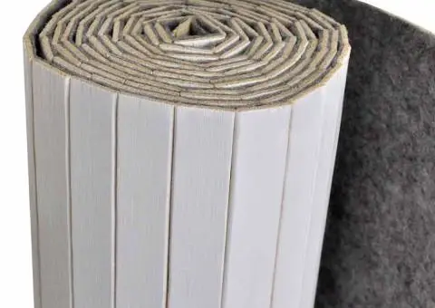 Paravan de cameră, alb, 250 x 165 cm, bambus - 5/5