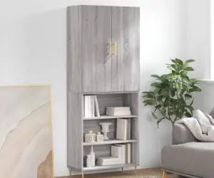 vidaXL Dulap înalt, gri sonoma, 69,5x34x180 cm, lemn compozit