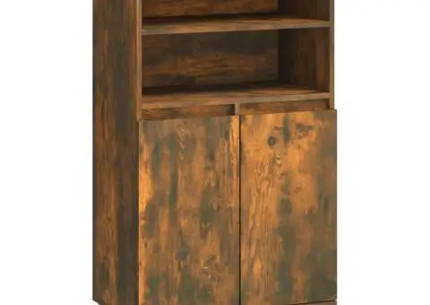 Dulap înalt, stejar fumuriu, 60x36x110 cm, lemn prelucrat - 2/5